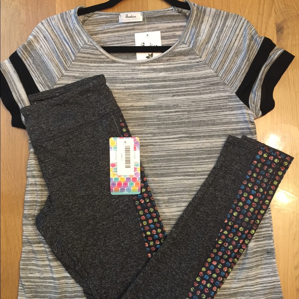 LuLaRoe Jordan Athletic Wear & Brookies tee